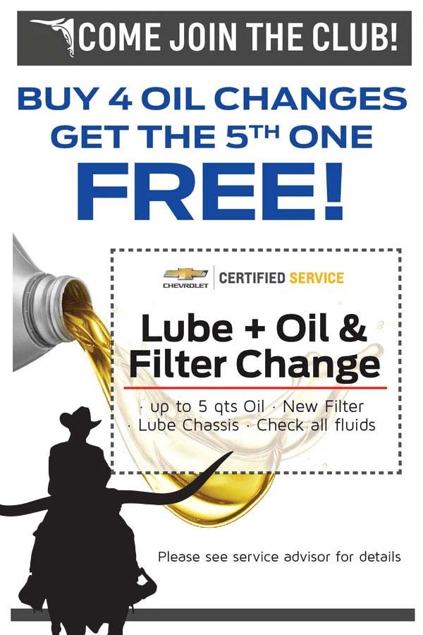 Buy 4 Oil Changes Get The 5th One Free